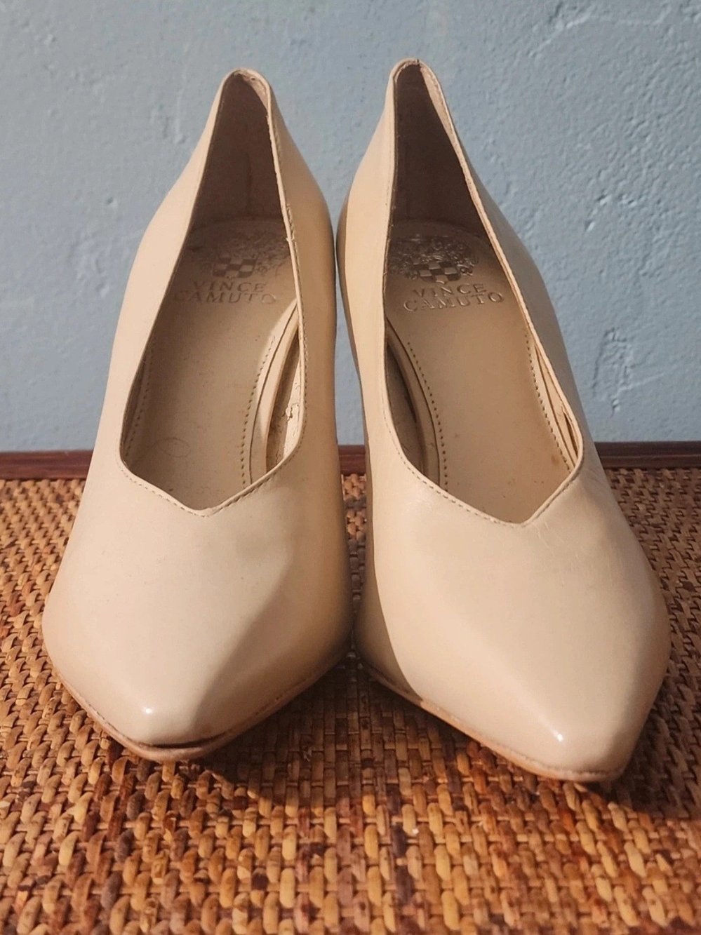Vince Camuto Cream Pointed-Toe Pump Heels